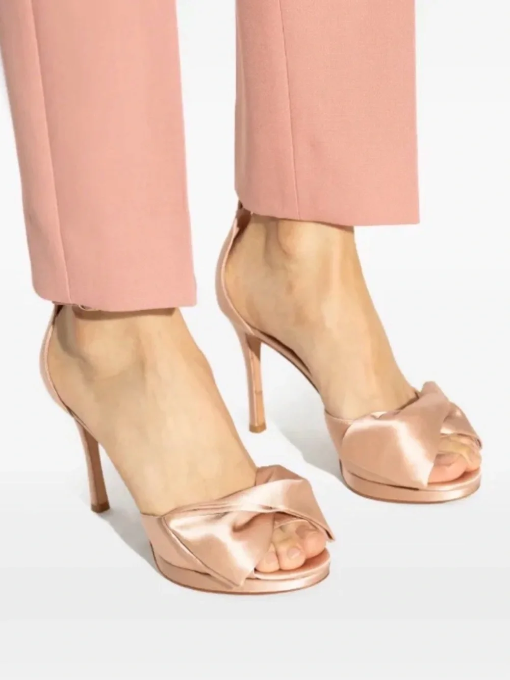 Kate Spade Satin blush bow heels